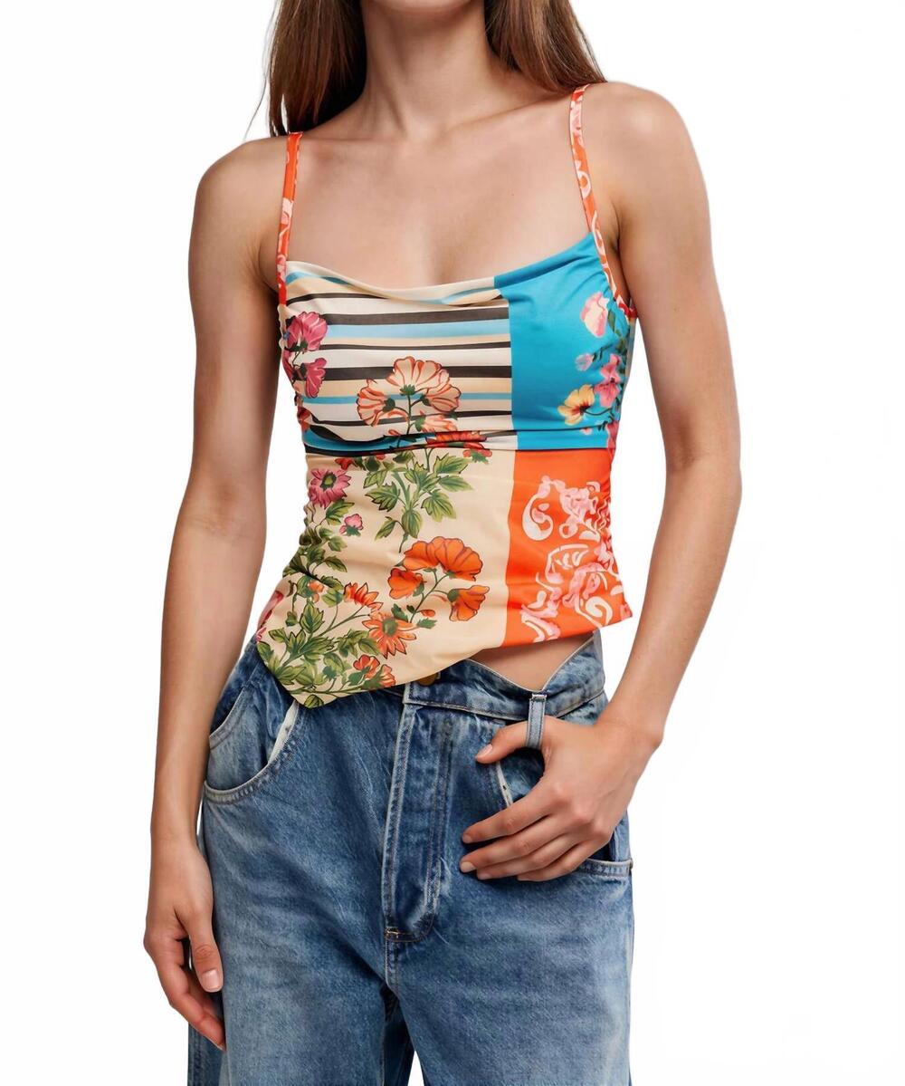 NEW FREE PEOPLE estella tank top in pop combo